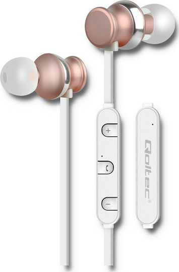 Qoltec Magnetic In-ear Bluetooth Handsfree Earphones Rose Gold