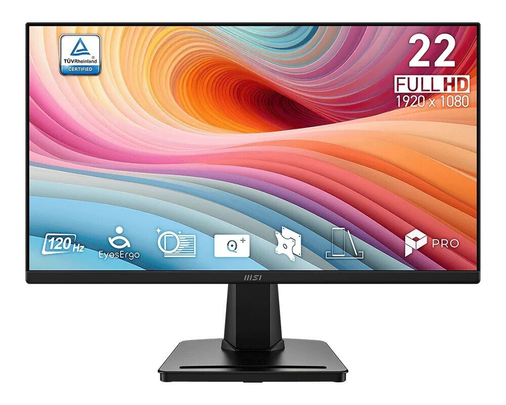 MSI PRO MP225 E12VL VA Monitor 21.45" FHD 1920x1080 with 4ms Response Time GTG