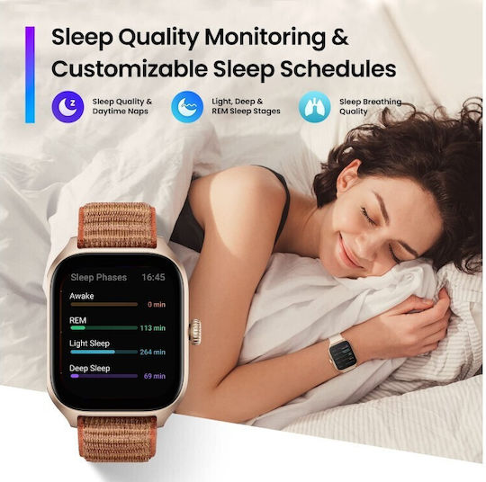 Amazfit GTS 4 Aluminium 43mm Waterproof Smartwatch with Heart Rate Monitor (Infinite Black) view 8