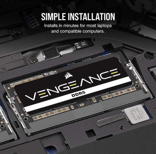 Corsair Vengeance 32GB DDR5 RAM with 2 Modules (2x16GB) and 4800 Speed for Laptop (CMSX32GX5M2A4800C40) view 8