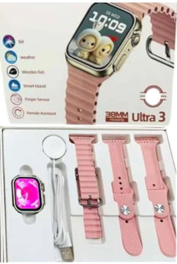LG77 Mini 38mm Smartwatch with Heart Rate Monitor (Pink) view 2
