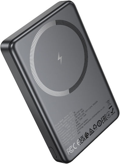 Hoco Q34 MagSafe Power Bank 10000mAh 20W with USB-C Port Power Delivery Metal Grey view 2