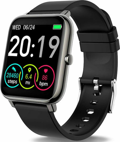 P22D Smartwatch with Heart Rate Monitor (Black)