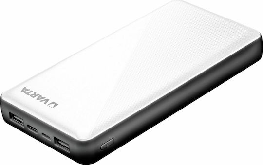 Varta Energy Power Bank 20000mAh with 2 USB-A Ports and USB-C Port White