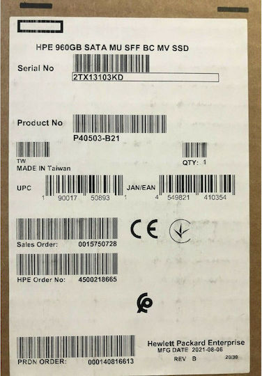 HP SFF BC SSD 960GB 2.5'' SATA III Connection view 3