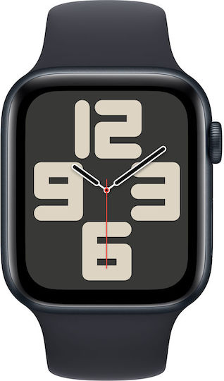 Apple Watch SE 2023 Cellular Aluminium 44mm Waterproof with Heart Rate Monitor (Midnight with Midnight Sport Band (S/M)) view 2