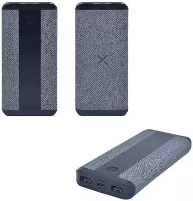 7601 Power Bank 10000mAh 5W with 2 USB-A Ports Gray vue 3