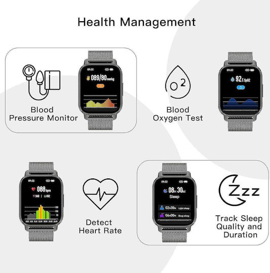 Popglory P66 Smartwatch with Heart Rate Monitor (Black) vue 3