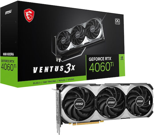 MSI GeForce RTX 4060 Ti 8GB GDDR6 Ventus 3X OC Graphics Card view 1