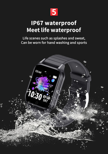 T96 Smartwatch with Heart Rate Monitor (Black) vue 6