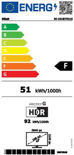 Nilait Smart Television 43" 4K UHD LED 43UB7001S HDR (2023) view 6