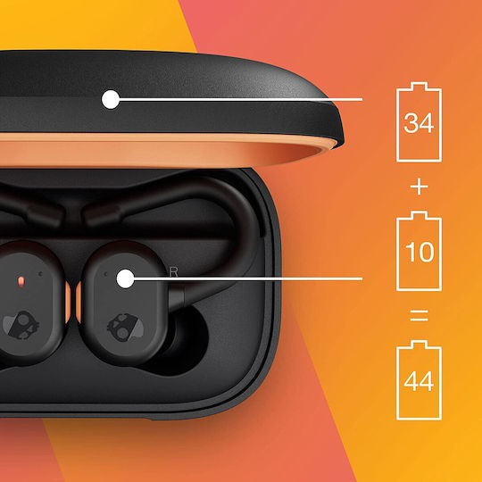 Skullcandy Push Active In-ear Bluetooth Handsfree Earphones with Sweat Resistance and Charging Case Black / Orange view 6