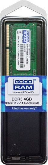 GoodRAM DDR3 with Module 1x4GB and Speed 1600 for Laptop GR1600S364L11S/4G vue 5