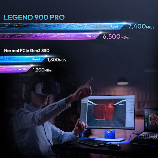 Adata Legend 900 Pro SSD 1TB M.2 Type with PCI Express 4.0 Connection PS5 Compatible SLEG-900P-1TCS view 7