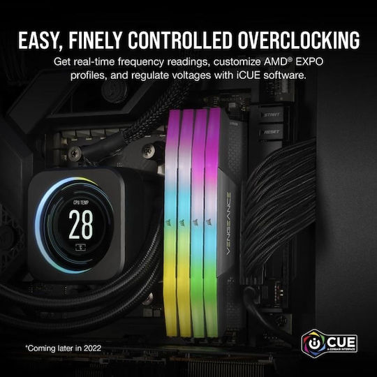 Corsair Vengeance AND EXPO DDR5 64GB RAM with 2x32GB Modules and Speed 5200 for Desktop CMH64GX5M2B5200Z40K vue 6