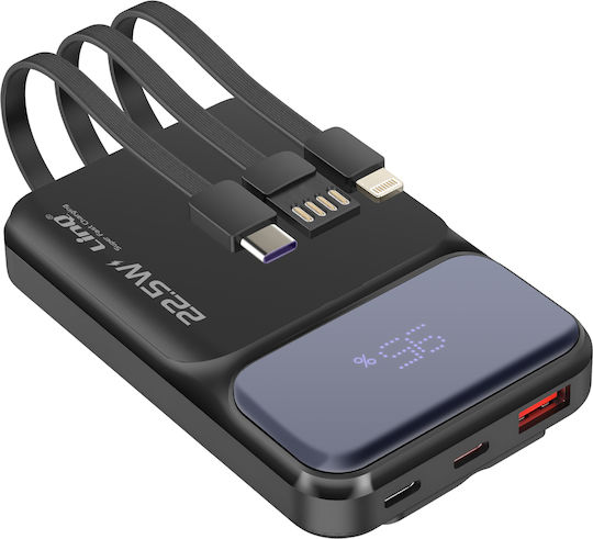LinQ PD15500 Power Bank 10000mAh 20W with USB-A Port and 2 USB-C Ports Power Delivery Black