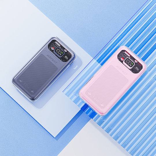 Acefast M1 Sparkling Series Power Bank 10000mAh 30W with USB-A Port and USB-C Port Power Delivery Gray vue 3