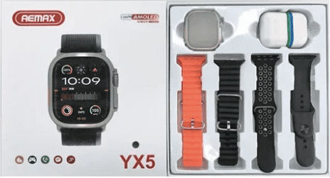 Remax YX5 Smartwatch with Heart Rate Monitor (Black)