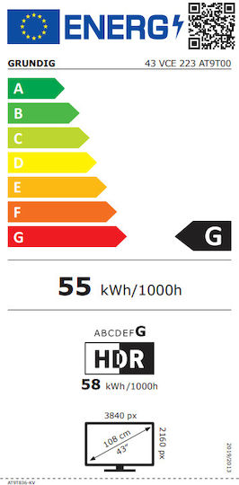 Grundig Smart Television 43" 4K UHD LED 43 VCE 223 HDR (2023) view 6