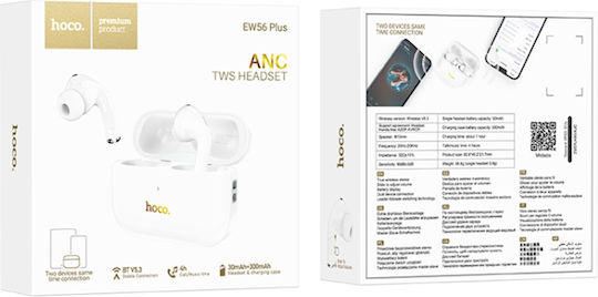 Hoco EW56 Plus In-ear Bluetooth Handsfree Earphones with Charging Case White view 6