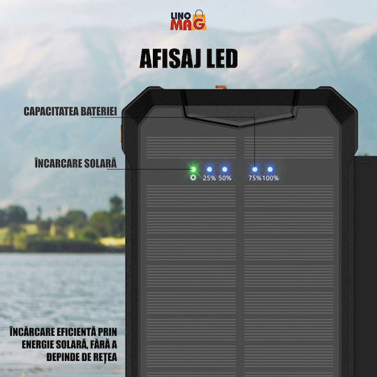 Linomag Solar Power Bank 10000mAh 22.5W Power Delivery Black view 2