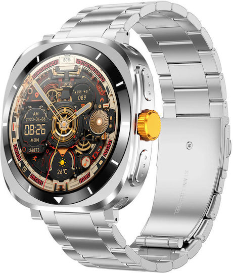 Microwear F7 Smartwatch with Heart Rate Monitor (Silver Steel)
