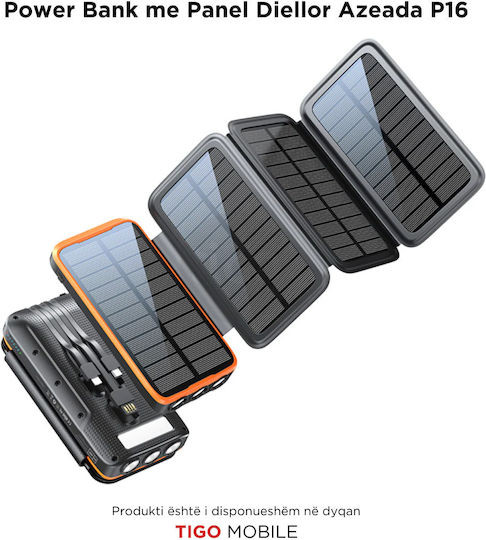 Azeada AZ-P16 Solar Power Bank 20000mAh Black view 1