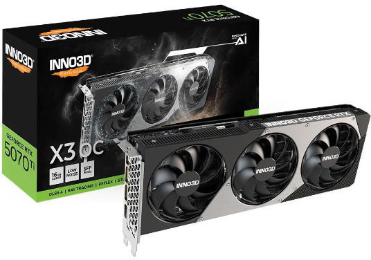Inno 3D GeForce RTX 5070 Ti 16GB GDDR7 X3 OC Graphics Card view 4