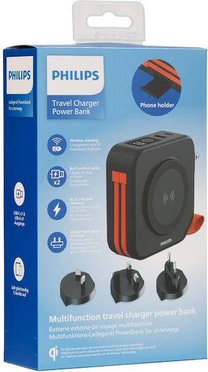 Philips Power Bank 10000mAh with USB-A Port and USB-C Port Black vue 5