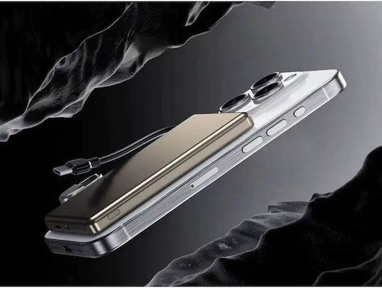 Verk Group 06396 Power Bank 5000mAh 20W with USB-A Port and USB-C Power Delivery Port Gold vue 2