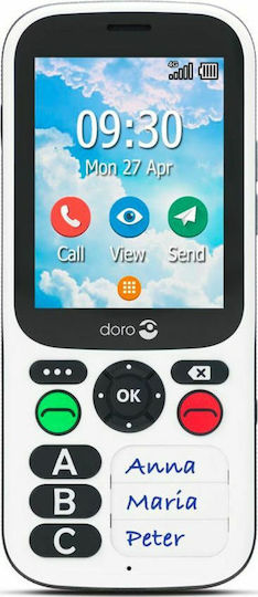 Doro 780X IUP Dual SIM (512MB/4GB) Mobile with Large Buttons Black-White view 2