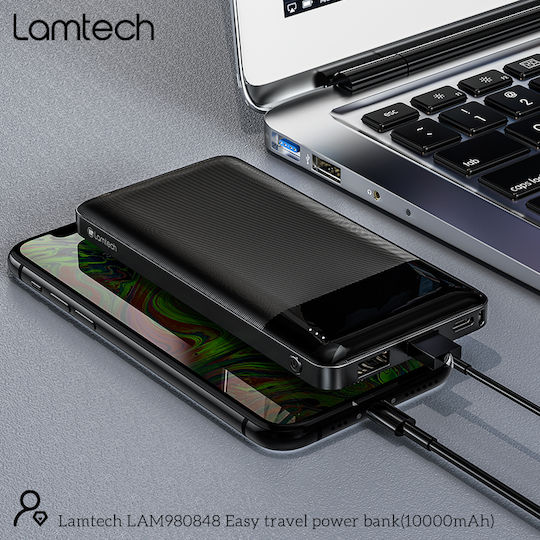 Lamtech Power Bank 10000mAh with 2 USB-A Ports Black view 7