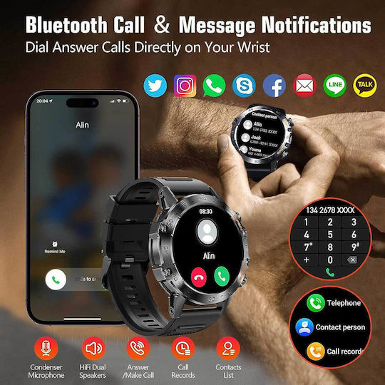 SoPrii So-BF88 Smartwatch with Heart Rate Monitor (Blue) vista 3