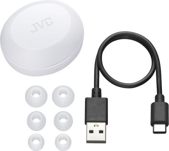 JVC Gumy Mini True Wireless Earbud / In-ear Bluetooth Handsfree Earphones with Sweat Resistance and Charging Case White vue 4
