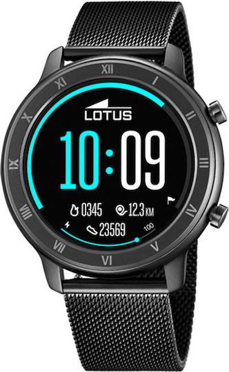 Lotus Watches 50039/1 Stainless Steel 44mm Smartwatch with Heart Rate Monitor (Black) view 1