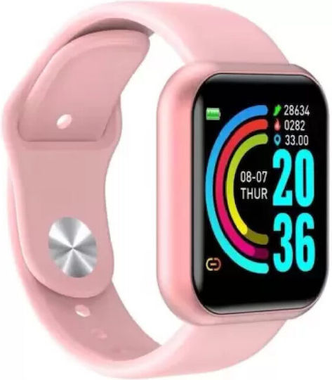 Y68 Smartwatch with Heart Rate Monitor (Pink) view 4