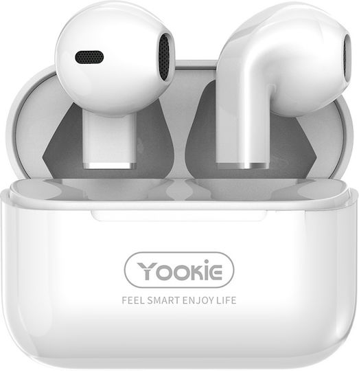 Yookie YKS22 In-ear Bluetooth Handsfree Earphones with Charging Case White view 1