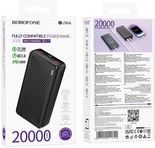 Borofone BJ56A Power Bank 20000mAh 22.5W Black view 4