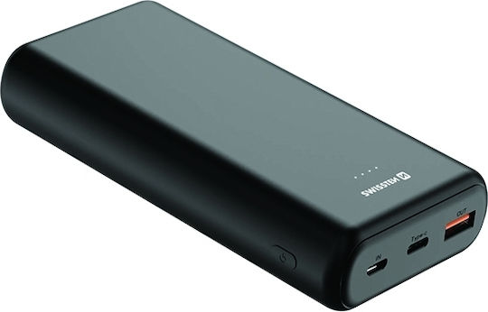 Swissten Power Bank 20000mAh with USB-A Port and 2 USB-C Ports Black view 2