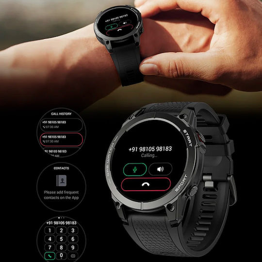 Aoke S53 Smartwatch with Heart Rate Monitor (Black) view 5