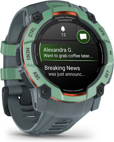 Garmin Instinct 3 AMOLED Aluminium 50mm Waterproof Smartwatch with Heart Rate Monitor (Neo Tropic with Twilight Band) view 4
