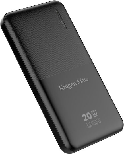 Kruger & Matz KM0904 Power Bank 10000mAh 20W with USB-A Port and USB-C Port Power Delivery / Quick Charge 3.0 Black vista 3