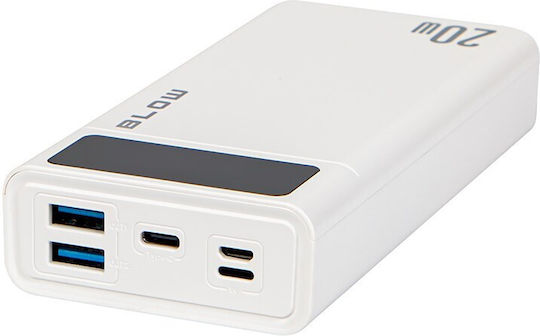 Blow PB20E Power Bank 20000mAh 20W with 2 USB-A Ports and USB-C Port White view 3