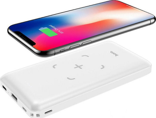 Hoco Surf J50 Wireless Power Bank 10000mAh with USB-A Port White view 1