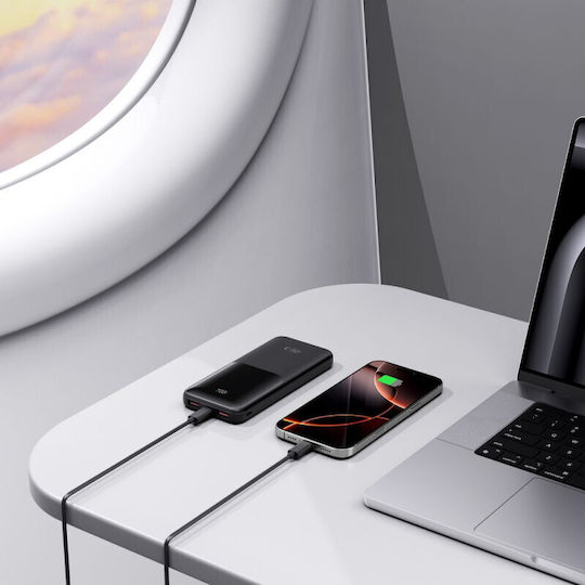 Tech-Protect PB01 Power Bank 10000mAh 22.5W with 2 USB-A Ports and USB-C Port Black vue 6