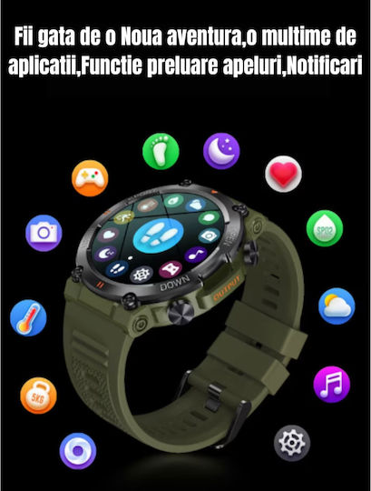 46mm Smartwatch with Heart Rate Monitor (Black) vue 8