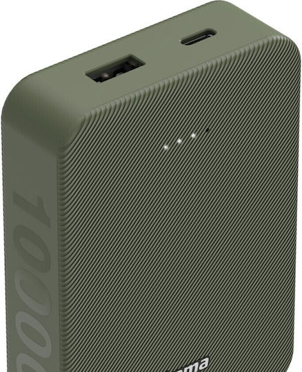 HAMA Colour 10 Power Bank 10000mAh with USB-A Port and USB-C Port Green view 4