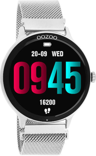 Oozoo Q00135 45mm Smartwatch with Heart Rate Monitor (Silver) view 5