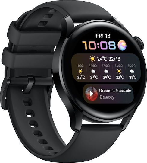 Huawei Watch 3 Active Stainless Steel 46mm Waterproof with eSIM and Heart Rate Monitor (Black) view 3