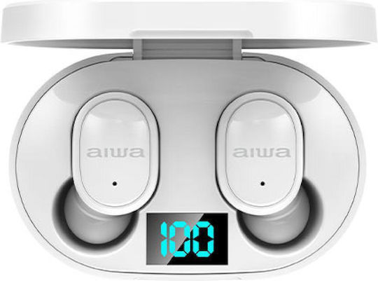 Aiwa AT-X80E II In-ear Bluetooth Handsfree Earphones with Sweat Resistance and Charging Case White